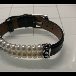 Honora pearl leather bracelet 7.5